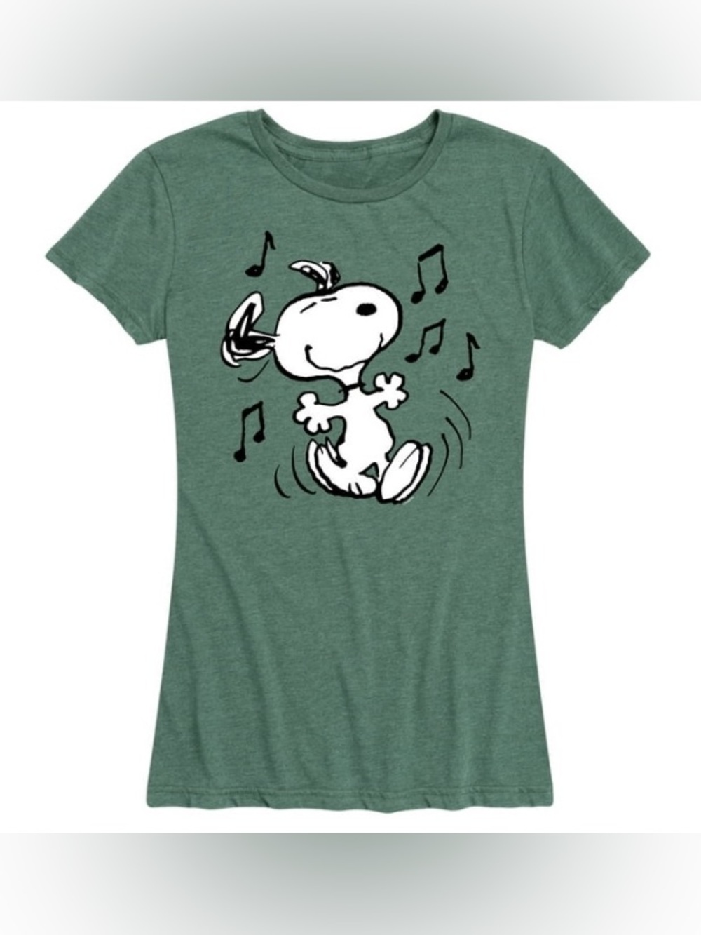 Instant Message brand-NEW-shirt features a graphic of Snoopy dancing